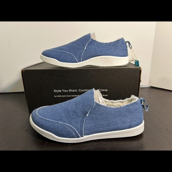 Vionic Beach Malibu Canvas Sneakers/Shoes Denim Blue Womens Size 5 Wide - Picture 5 of 16